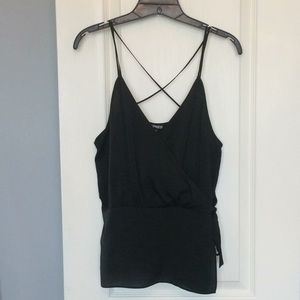 Black Express faux tie tank top